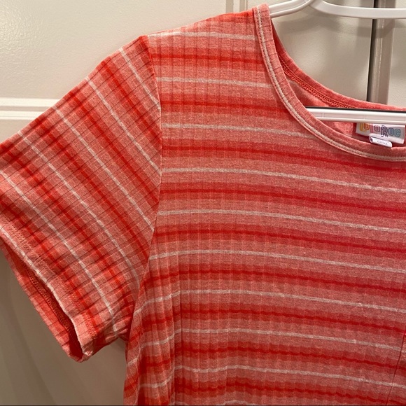 LuLaRoe hi-low pink and white stripe dress - Picture 4 of 4